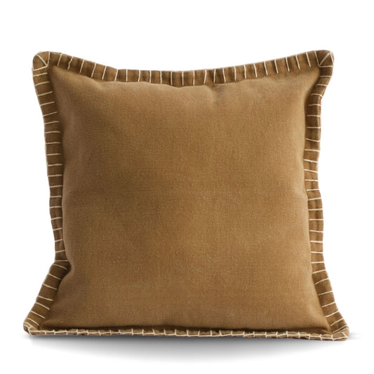 Stone Washed Cotton Pillow Cover, Brown